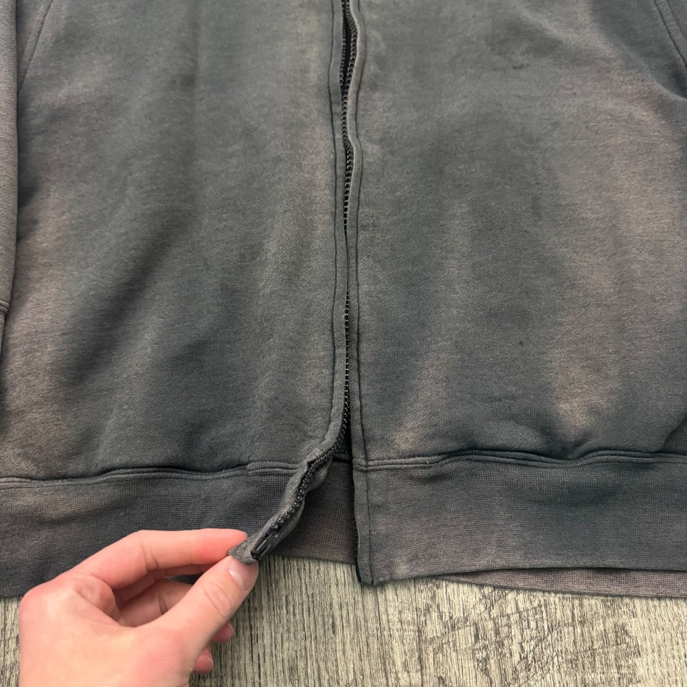 Harley Davidson Sun Faded Black Jacket Grunge Distressed Biker XL - Picture 7 of 11